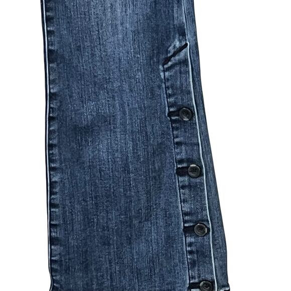 Pilcro Anthropologie Jeans Size 27 Button Hem High-Rise Bootcut Flare Stretch - Picture 6 of 14